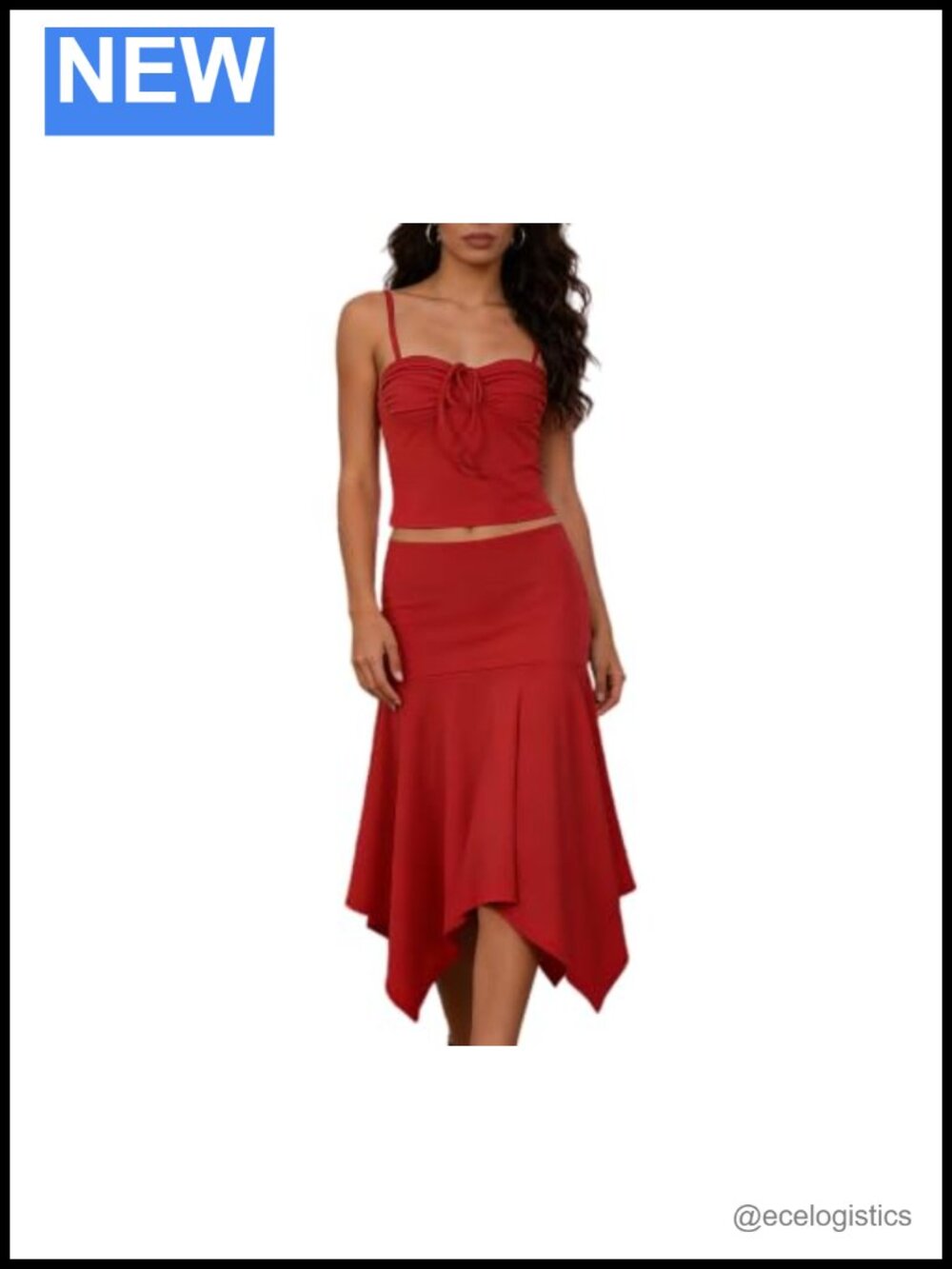 2 Piece Skirt Set Women Tops Matching Midi Summer Vacation Going Out Outfit